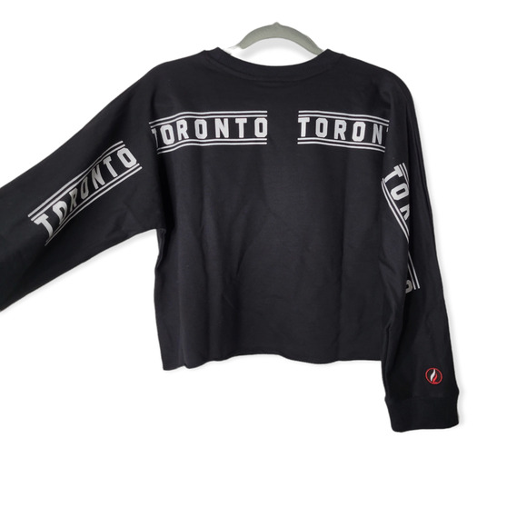 Toronto Raptors FISLL Canada Cropped Long Sleeve Black Sweatshirt Women's Sz M - Picture 8 of 8
